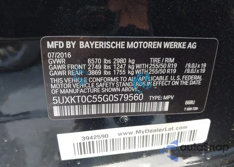 2016 BMW X5 Edrive xDrive40E z USA, uszkodzony, nr VIN 5UXKT0C55G0S79560
